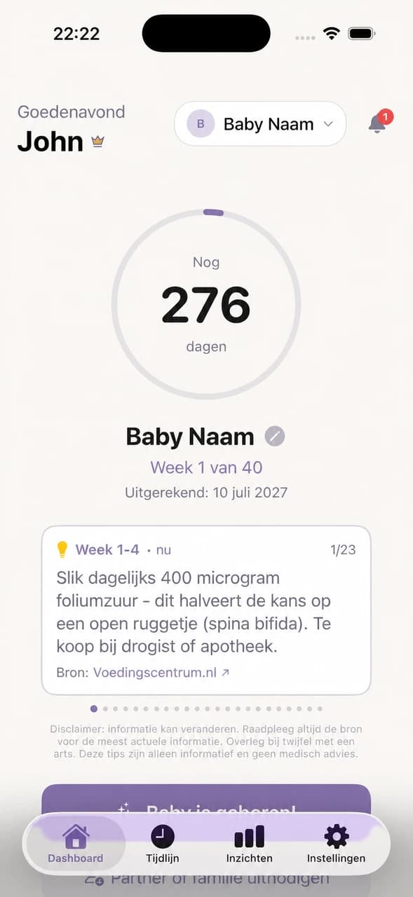 BabyNoel zwangerschapsoverzicht met weektips